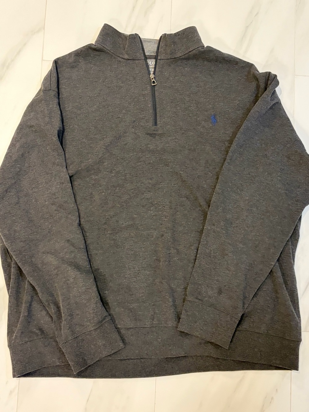 Polo by Ralph Lauren Dark Gray Quarter-Zip Pullover with Blue Pony